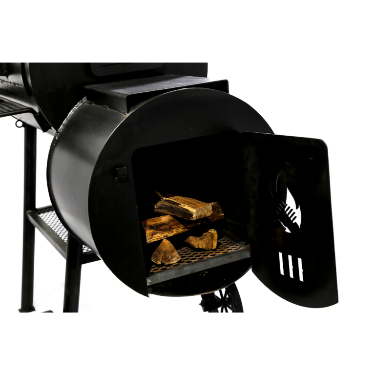 REOTEL Gourmet Offset Smoker, Barbacoa de carbón de leña con ahumador  exterior negro, barbacoa de carbón de leña con regulador de tiro  incorporado