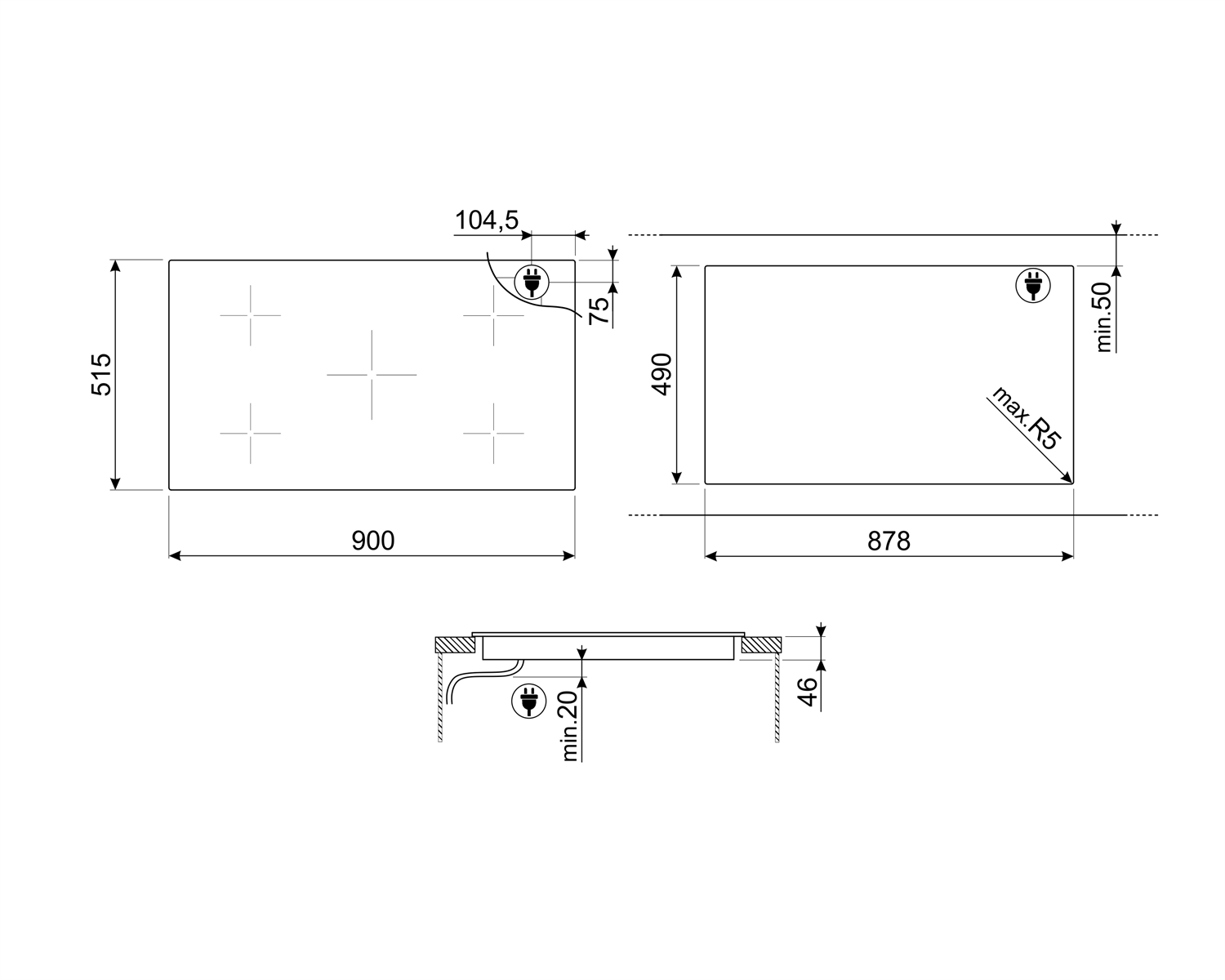 Cata ISB3102BK 08003401 Placa de Inducción 2 Zonas 30cm Negra